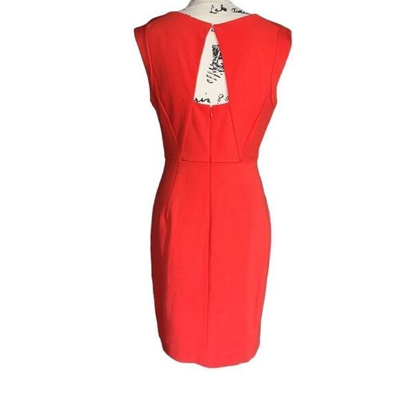 Ann Taylor orange red sleeveless dress 6 - Picture 3 of 5